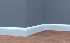 rodape branco em parede cinza