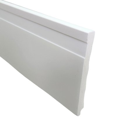 Rodapé Poliestireno 10cm Frisado Slim Branco 51910 Arquitech