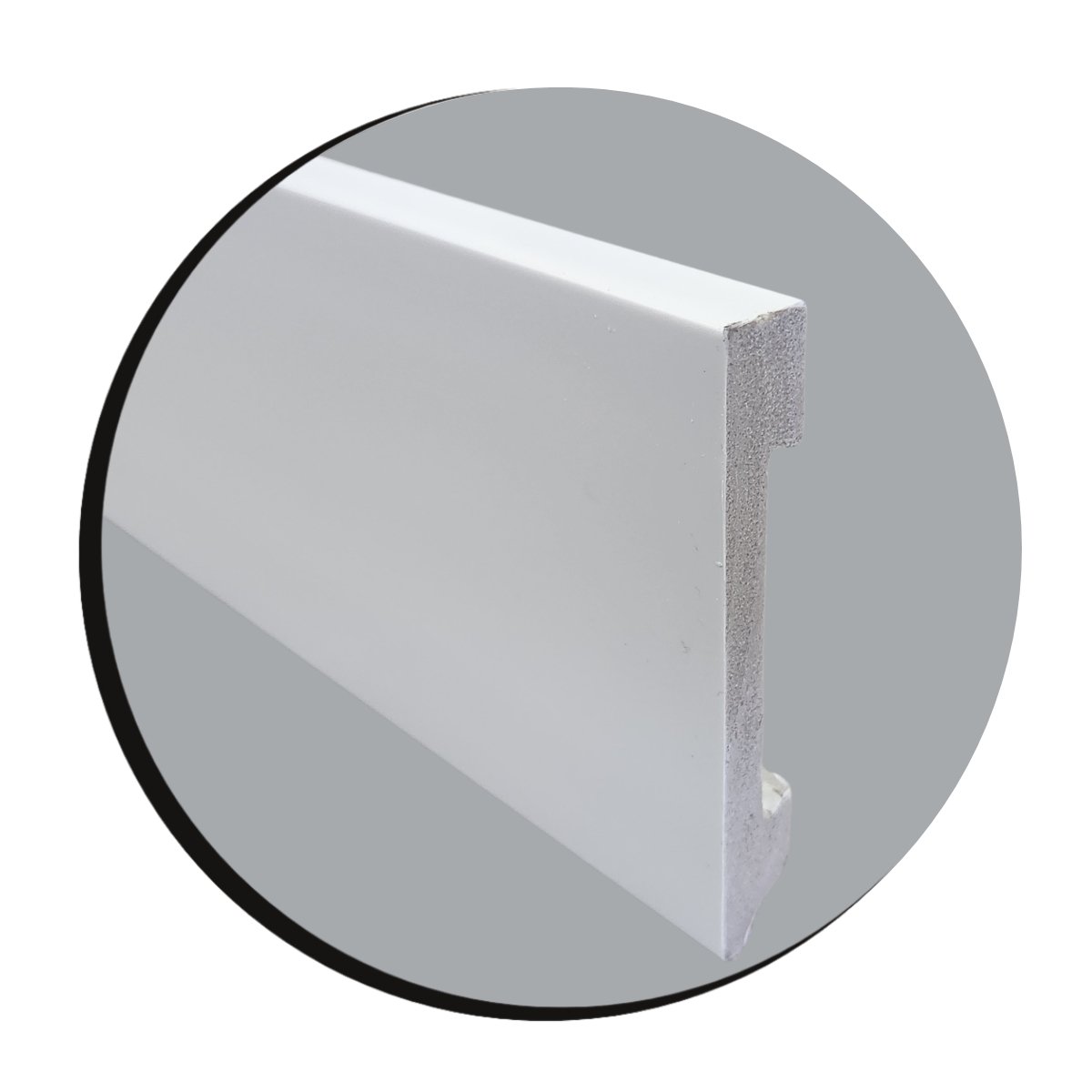 rodap&eacute; de poliestireno branco liso 10cm passa fio