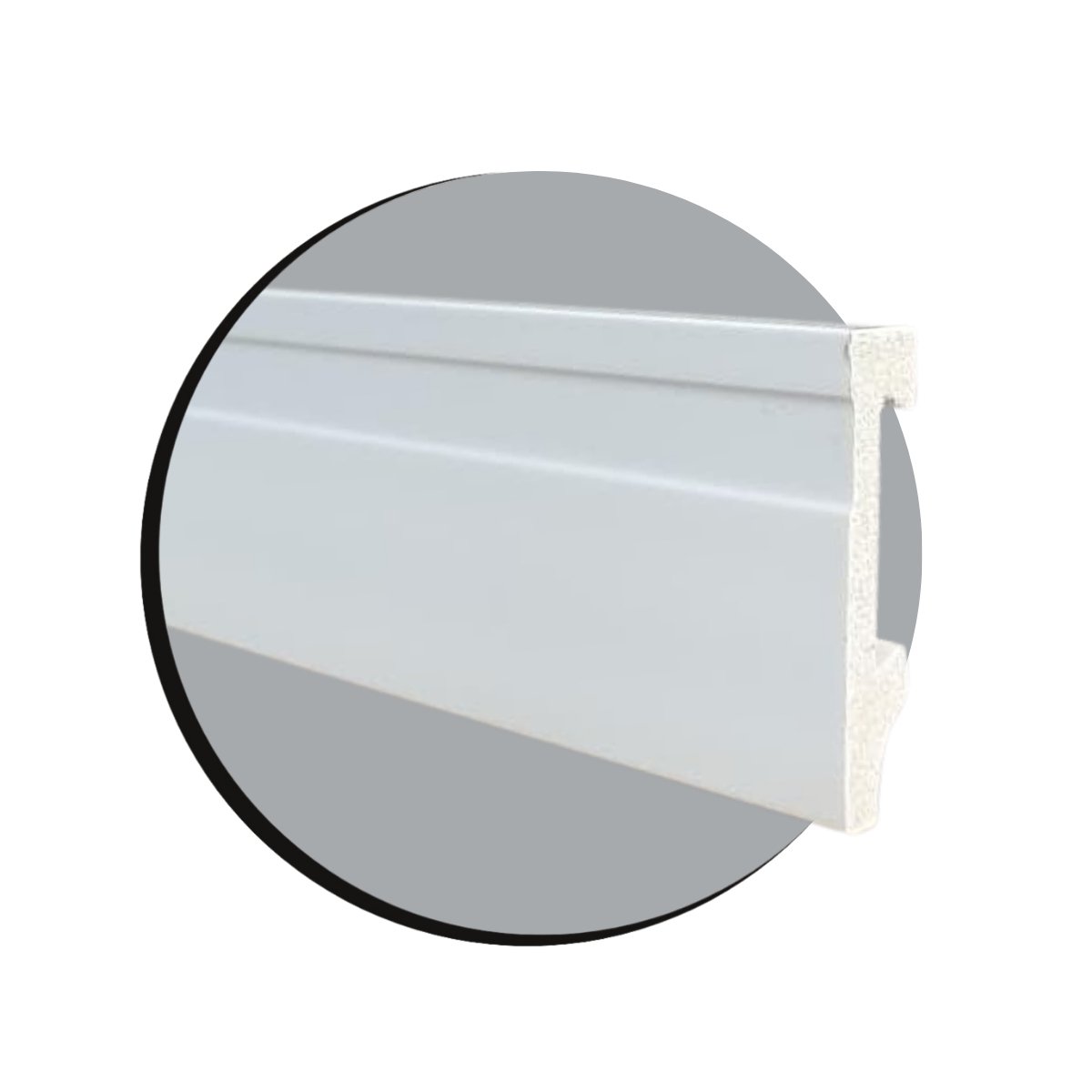 Rodap&eacute; de Poliestireno 7cm Frisado Branco resistente &agrave; umidade