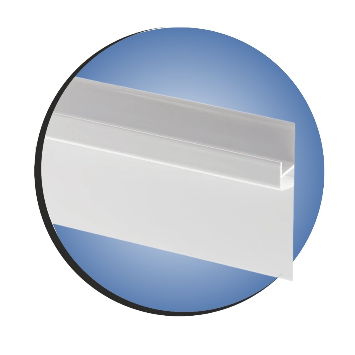 Rodap&eacute; de Alum&iacute;nio Branco 6 cm Reto com Aba para LED de 3 metros